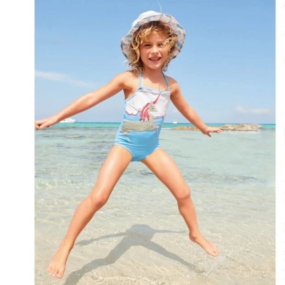 Mini Boden Unicorn Applique Swimsuit sz 11/12